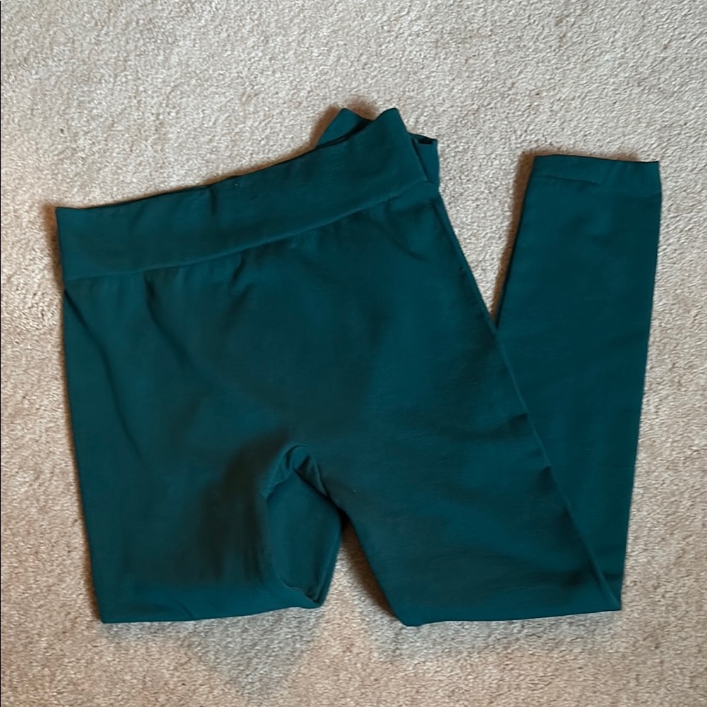 New Mix Girls Green Leggings Soft Tapered Fit